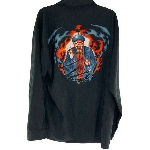 Check-In Shirt Mens Large Metallica Punk Rock Japanese Graphic Long Sleeve Top - Picture 5 of 11
